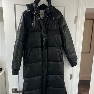 Abercrombie and Fitch Women's Black Vegan Leather Coat